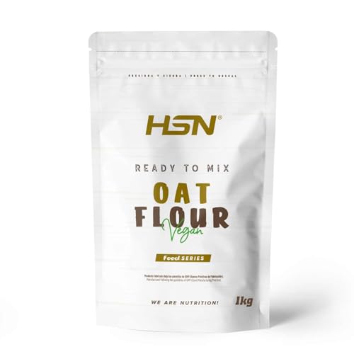 HSN Harina de Avena de Sabores Instantánea en Polvo | Sin Sabor 1Kg = 20 Tomas por Envase | Sin Azúcares Añadidos | Ideal Tortitas de Avena, Batidos de Proteínas | No-GMO, Vegano