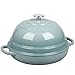 EDGING CASTING Enameled Cast Iron Dutch Oven Pot with Lid, Round Bread Oven for Homemade Sourdough Bread Baking, 6 Quart, Seasalt