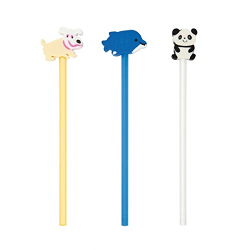 DISOK Lote de 50 Lapices Infantiles para Niños. Lápiz de Madera con Cuerpo Acabado en Colores Brillantes y Goma de borrar Gigante a Juego en diseños Panda, Perrito y delfín