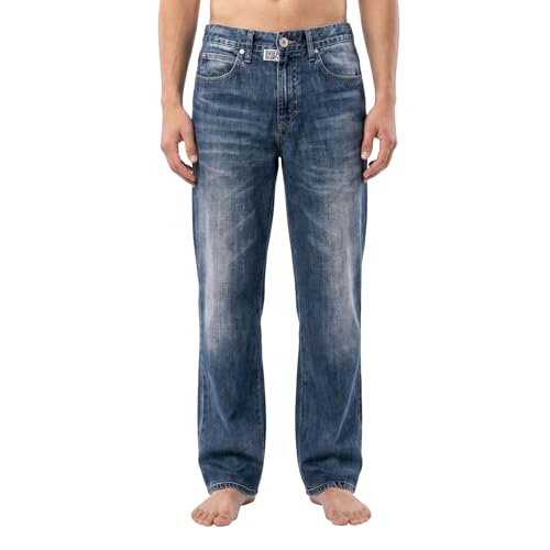 BRIEF INSANITY Pajama Bottoms That Look Like Blue Jeans - Faux Denim Pajama Pants Soft and Lightweight Unisex PJ Bottoms with Elastic Waist Large