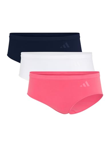 adidas Hipster (3pk) -Sport Active Seamless-Packaged Panties-Bequeme Unterwäsche Ropa Interior a la Cadera, Assorted_4a0704, M Mujeres