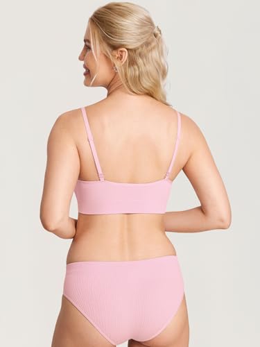 Image of MOMANDA Ribbed Nursing Bras for Breastfeeding | Maternity sleep bralettes, Wireless, Seamless, Soft lift, Comfy, For women