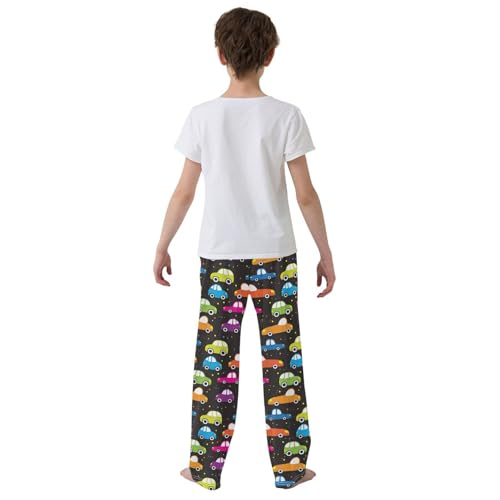 ZZXXB Colorful Cars Boys Long Pants Soft Trousers Elastic Waist Kids Lounge Bottoms with Pockets S-XL3