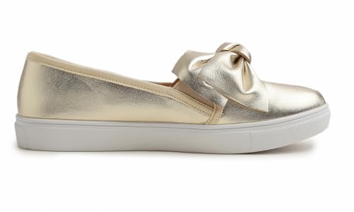 FEVERSOLE Women's Casual Slip On Sneaker Fashion Bow Tie Loafer Flats4