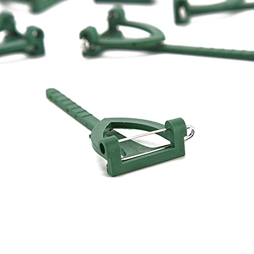 50 Pieces Plastic Corsage Safety Pins Buttonhole Boutonniere Corsages Wedding Brooch Corsage Breastpin Triangle Corsage Safety Clips Wedding Buttonhole Flowers Pins, Green - Thumbnail 4