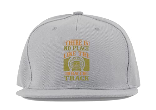 Casquette visière plate en coton gris There is No Place Like Race Track pour sport automobile