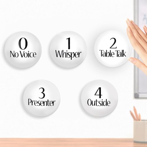 5 Pcs Voice Level Push Lights for Classroom 2.75 Inch Battery Operated Voice Noise Level Monitor Tap Lights Buttons Classroom Rules Sign for Back to School Teachers Must Haves Essentials Elementary