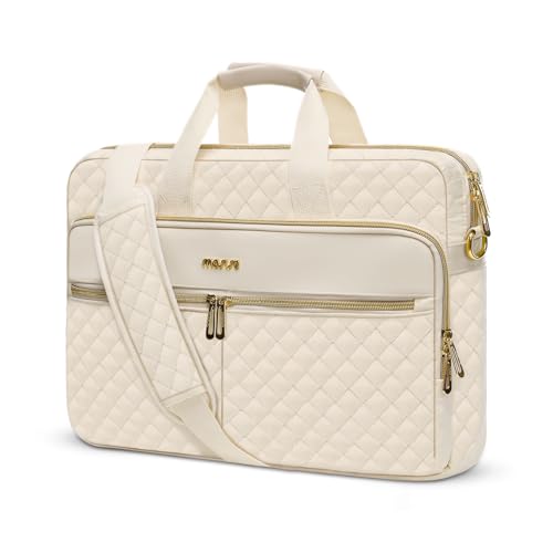 Porte-document femmes hommes pour ordinateur portable 15 à 16 pouces beige