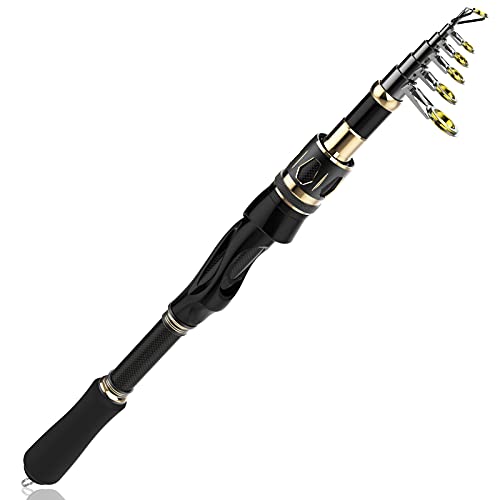 PLUSINNO Fishing Rod and Reel Combos Set,Telescopic Fishing Pole with Spinning Reels, Carbon Fiber...