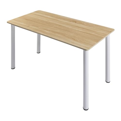[en.casa] Esstisch Tammela Küchentisch für 4 Personen 120 x 60 cm Esszimmertisch rechteckige Tischplatte Stahlbeine Eicheoptik
