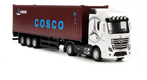 Image of 1 /50 Diecast Truck Toy Car Model Removable Transport Container Lorry Vehicle with Light Pull Back Toy Boys (White)