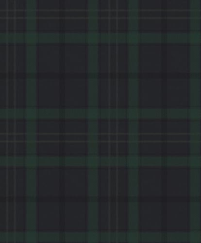 NextWall Tailor Plaid Peel and Stick Wallpaper (Dark Blue & Evergreen)