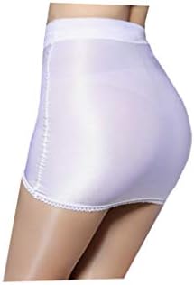 Long-Perfect Womens Super Shiny Shaping Miniskirt Oily Bright Shimmery Stockings Skirt (White)