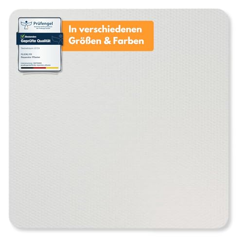 Flickly Selbstklebende Reparatur Flicken | LKW Anhänger Zelt Markisen Camping Sonnenschirme Pool | in vielen Farben erhältlich | 10cm x 10cm | (RAL7035) Lichtgrau