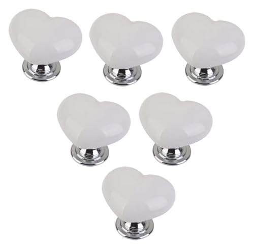Bouton céramique cœur rouge pour meuble et commode romantique - 2