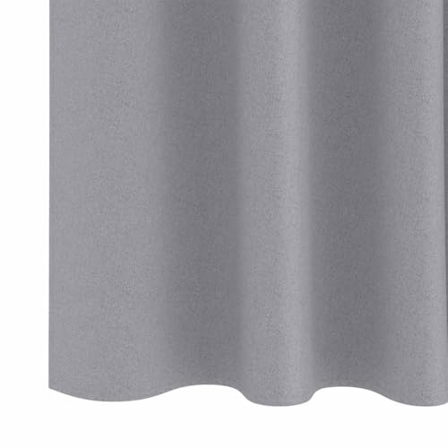 Rideau occultant trois couches en polyester gris clair lot de deux - 7