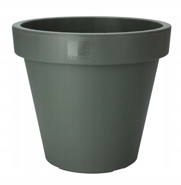 DomoDomo - Maceta grande redonda de plástico verde 80 cm