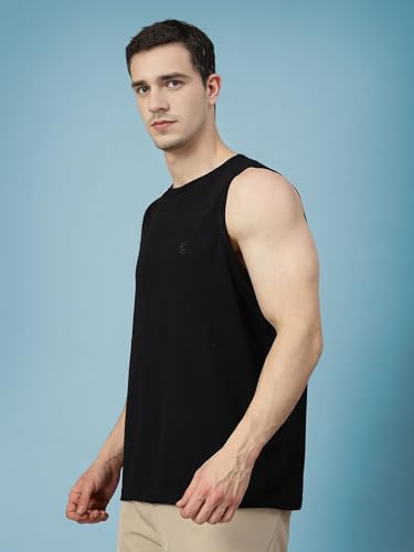 Image of CHKOKKO Tank Tops Sleeveless T-Shirt for Men Gym Wear Vest Solid Stylish Round Neck Running Sando for Sports Workout Fitness & Casual or Beach Wear