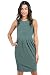 LaClef Women's Maternity Knee length Front Pleated Sleeveless Midi Dress (Medium, Turquoise)