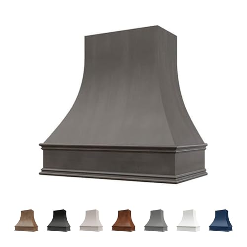 Riley & Higgs Stained Grey Wood Kitchen Range Hood Cover,