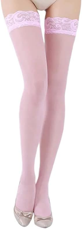 Neska ModaWomen & Girls 1 Pair Nylon Transparent Thigh High Stockings/Tights-STK81