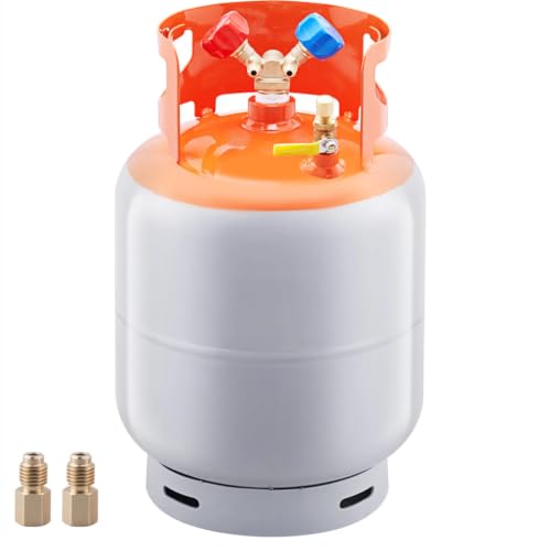 Refrigerant Recovery Tank 30 LBS Capacity 400 PSI DOT-Certified Cylinder with Y-Valve for Liquid and Vapor High-Seali