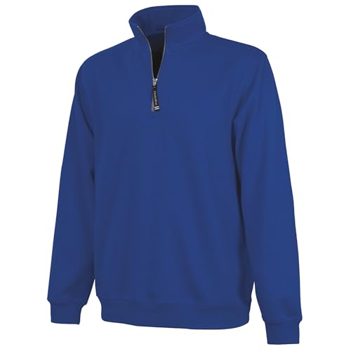 Image of Charles River Apparel Unisex Crosswind Quarter Zip Sweatshirt, Soft Cotton Blend Pullover with Pockets
