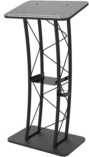 Soporte de metal para púlpito de iglesia y podio portátil, atril de acero inoxidable para oficinas, escuelas y conferencias, modelos de suelo/mesa con estante para presentaciones