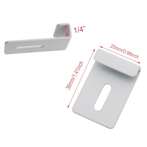 Image of 4 Pcs White Stainless Steel Mirror Clip Large Heavy Retainer Clips for Mirrors Wide Channel Mirror Hanger Clip Suitable for Glass Fixing in Bathrooms, Toilets, Etc