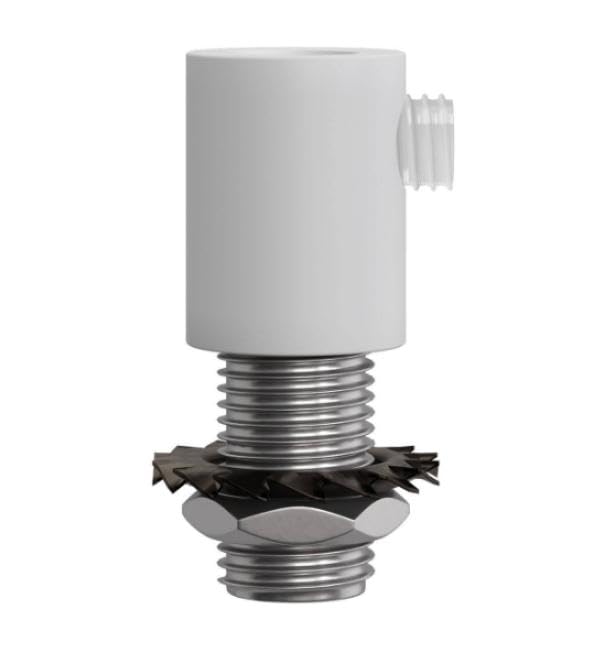 Metal Cylindrical Cap with Rod, Nut, and Washer - White by Creative Cables