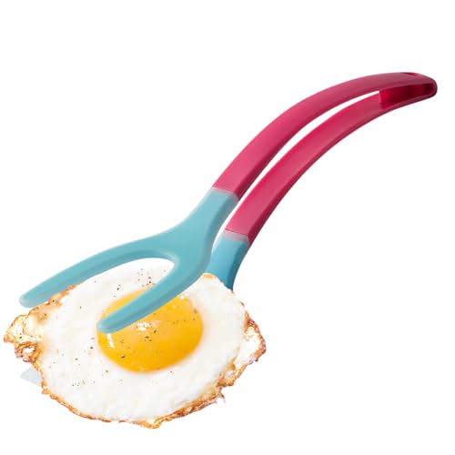 Espátula para huevos | Pinza para tostadora 2 en 1 | Mango ergonómico Utensilios de cocina para pescado filete pan panqueques tortilla barbacoa desayuno