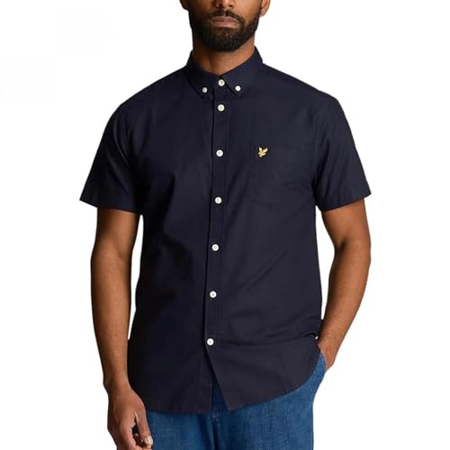 Chemise Oxford Lyle & Scott à manches courtes pour homme en coton bleu