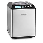 Klarstein Vanilla Sky - Macchina per Gelato, Funzione di Raffreddamento, Timer, 30-40 min, Display LED, Facile da Pulire, Acciaio Inox, Cucchiaio, 250 Watt, Capacità: 2,5 Litri, Argento