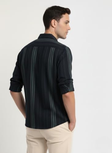 Image of Mens Casual N Formal Single Pocket Striped Shirt
