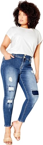 City Chic Plus Size Jeans, Patched Apple Skinny Jean