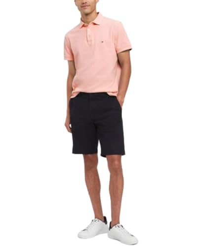 Image of Tommy Hilfiger Men's Short Sleeve Polo Shirts in Slim Fit with Stretch and Organic Pique Cotton