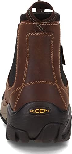 KEEN Men's Targhee 2 Pull On Mid Height Leather Chelsea Boot, Veg Brown/Black, 14 | Image 3