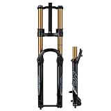 ZECHAO Horquilla Suspensión for Bicicleta Montaña, 27,5/29 Pulgadas, 180 MM de Recorrido Doble Hombro Control de Hombro Eje Pasante de 110 MM con Ajuste Rebote(Straight Tube,29inch)