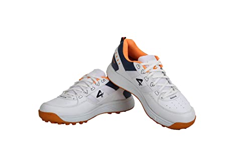 Image of SEGA Predator Cricket Shoes by Star Impact Pvt. Ltd. (White Orange, Numeric 7)