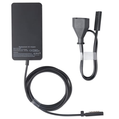 WoskjXas 12V 3.6A 48W Chargeur pour Ordinateur Portable et Tablette Compatible avec Microsoft Surface Pro 1, Pro 2, Surface RT, Surface RT 2 10.6 Pouces avec Connecteur...