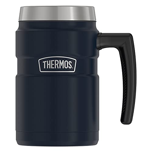 Thermos Stainless King 16 Ounce Coffee Desk Mug, Midnight Blue