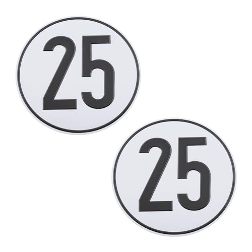OTOTEC 2 Pièces Aluminium Panneaux de Signalisation de Vitesse Maximale Limite de Vitesse 25 Km/h Signe d'avertissement Auto-adhésif pour Remorques Tracteurs Voitures Anciennes 200mm