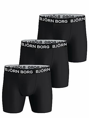 Bjorn Borg Performance - Boxer da uomo, confezione da 3, colore: Nero