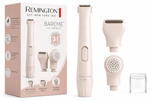 Remington Smooth & Silky Body & Bikini Kit Cordless Bikini Trimmer and Shaver for Women Waterproof for Grooming in the Shower Beige