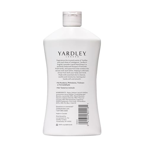 Yardley London English Lavender Liquid Hand Soap Refill, 16 Ounce