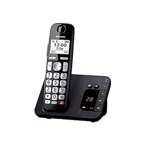 Panasonic KX-TGE260JTB draadloze telefoon, versterkt volume, antwoordapparaat, oproepblokkering, oproepherkenning, ideaal voor senioren, eenvoudig te bedienen