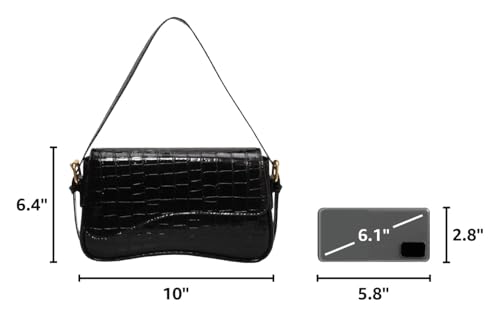 Image of Amszke Shoulder Bag for Women Y2K Crossbody Purse PU Leather Underarm Handbag 2 Adjustable Strap for Daily Commute Travel
