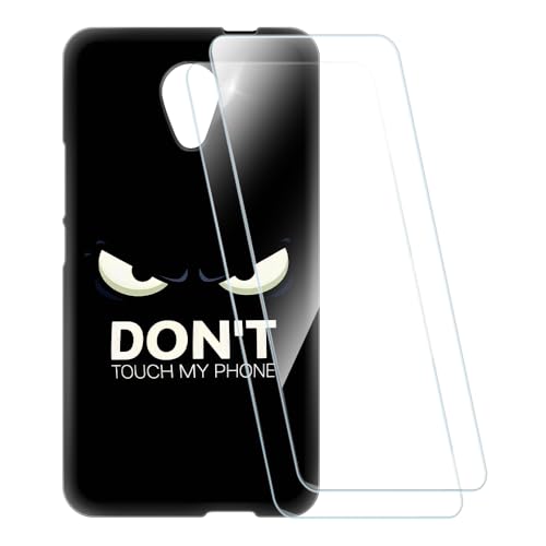 ESACMOT Bedruckte Hülle + 2 Glas Schutzfolie Kompatibel mit Wiko Robby, Stoßfeste Weiche Cover & HD Klare Tempered Glass Folie (Nicht berühren)