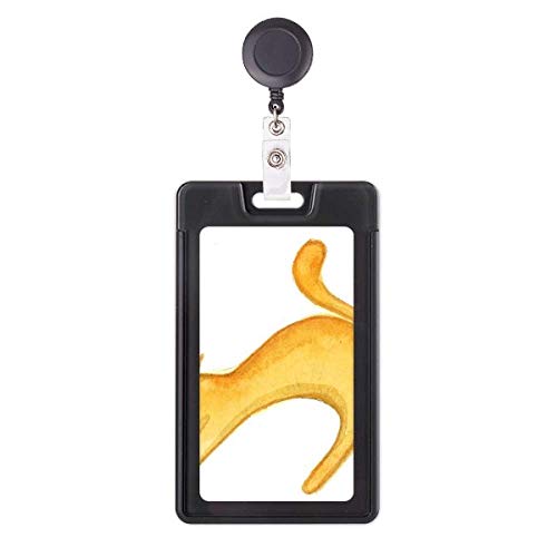 Portatarjetas retráctil Miaoji de gato naranja ideal para el transporte y la oficina