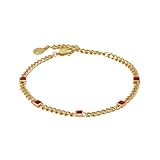 Alex and Ani Ruby Curb Chain Bracelet, July Birthstone